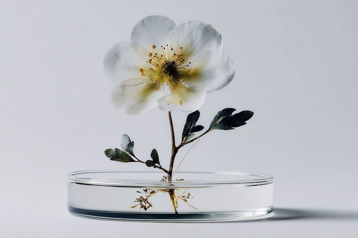 white flower in glass